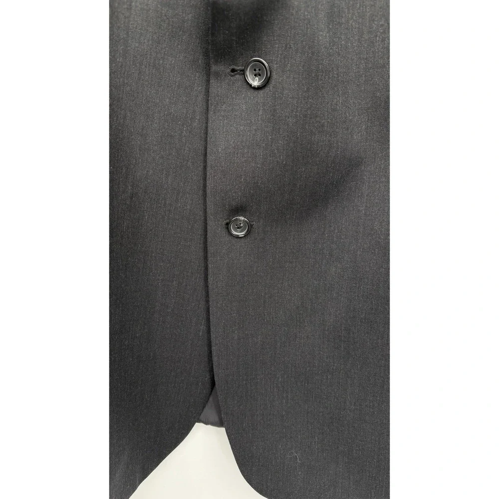 Pronto Uomo Platinum 100% Wool‎ Blazer 52L Charcoal Gray 2 Button